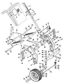 Riding Mower Front End Diagram and Parts List for 2680A (200000001-299999999)(1972) Lawn Boy Snow Blower